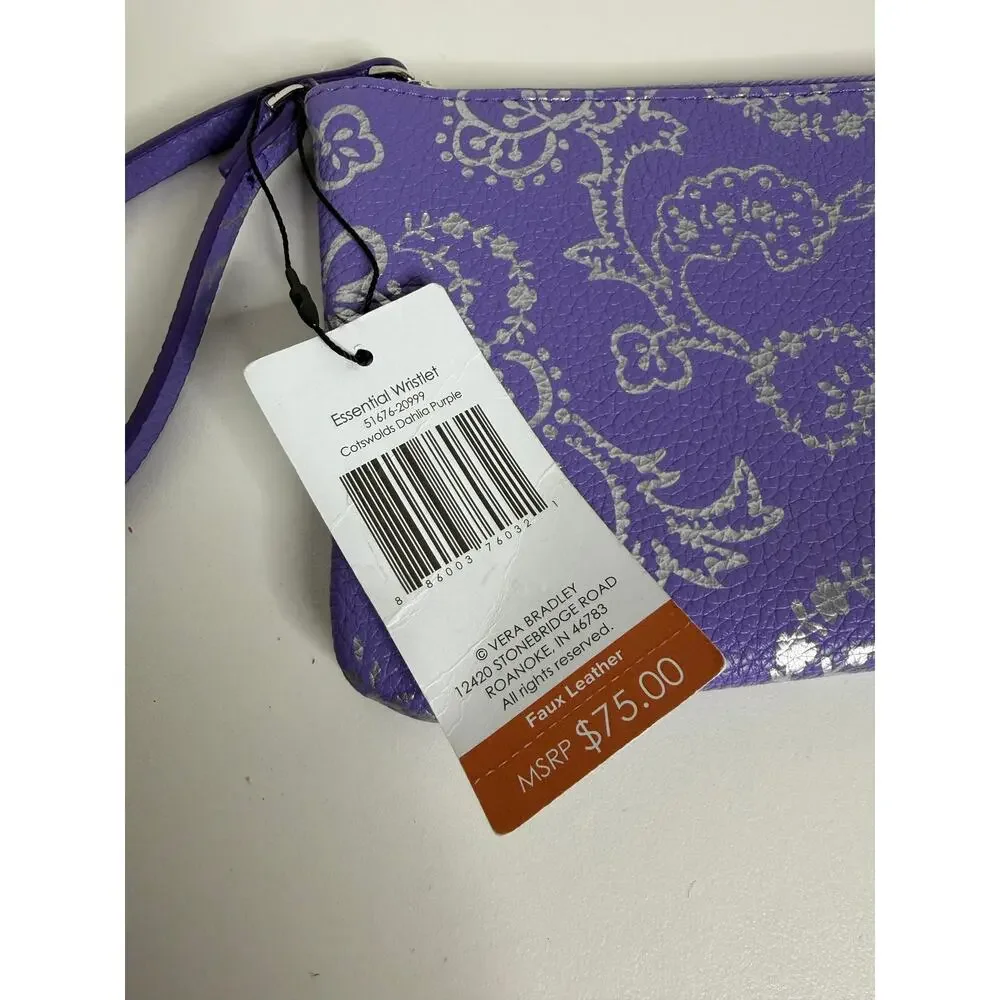 NEW Vera Bradley Faux Leather Essential Wristlet Dahlia Purple